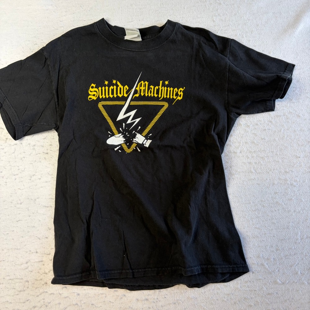 Cinder Block Suicide Machines Graphic T-Shirt Medium Black Punk Rock Band Tee